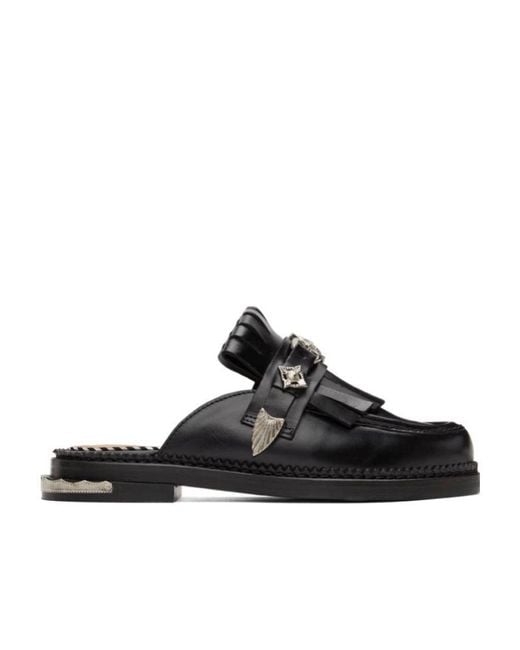 Toga Black Tassel Muller Shoes