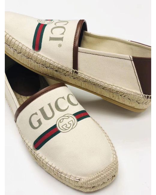 Gucci Natural Logo Canvas Espadrille for men