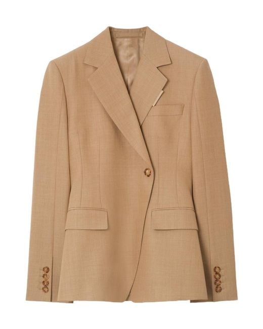 Burberry Natural Single-Breasted Tailored Jacket