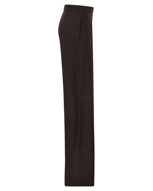 Max Mara Brown Studio Msealpaca Fluid Palazzo Trousers