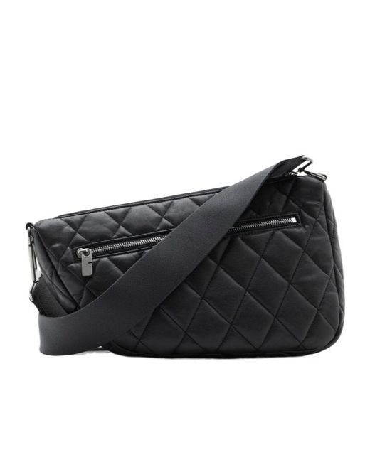 Burberry Black Shield Diamond-Quilted Shoulder Bag