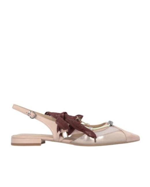 Pinko Brown Bow Pointed Toe Slingback Pumps