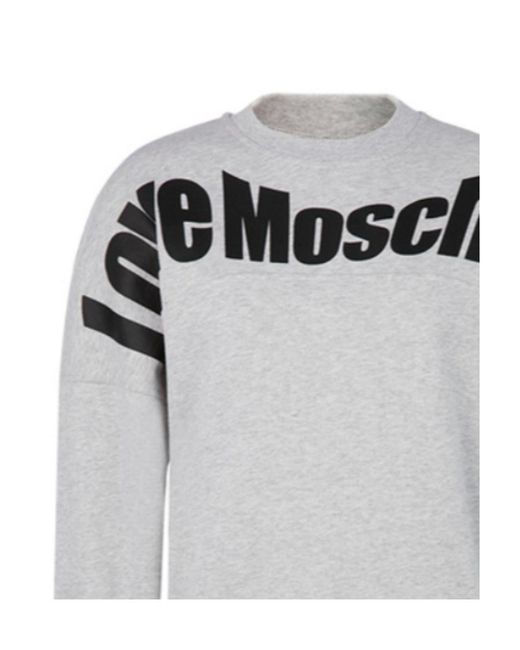Moschino Gray Logo Details Sweater
