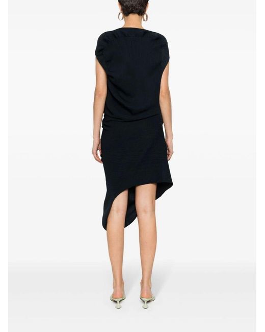 Issey Miyake Black Asymmetric Sleeveless Dress