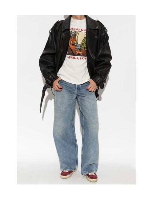 Golden Goose Deluxe Brand White Marathon Print T-Shirt for men