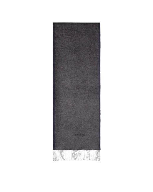 Ferragamo Blue Ferragamo Fringe Detailed Scarf for men