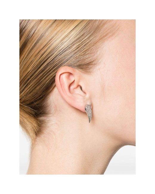 Zadig & Voltaire White Wing Pattern Earrings