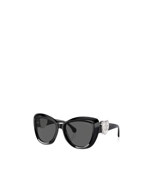 Chanel Black Geometric Frame Sunglasses