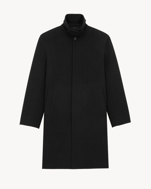 Saint Laurent Black Double-Faced Wool Coat for men