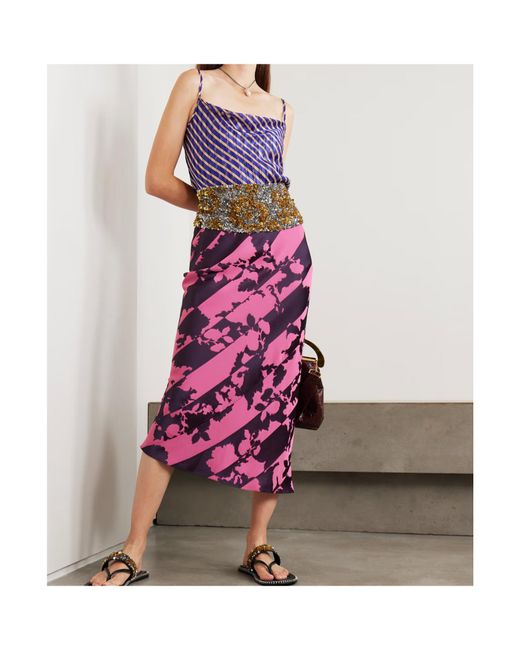 Dries Van Noten Purple Devoure Diagonal Stripe Chai Shirt