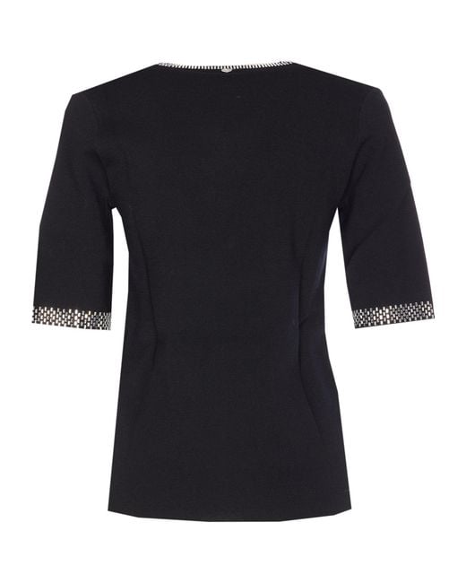 Liu Jo Black Embellished V-Neck Jumper