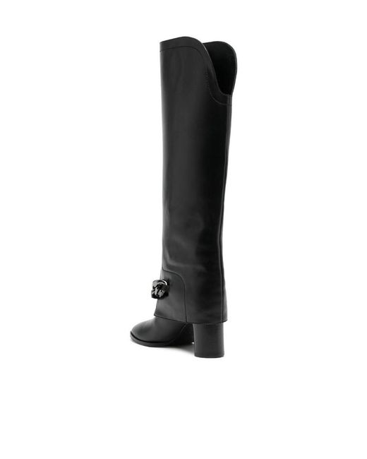 Casadei Black Varenne 100Mm Chain-Link Trim Boots