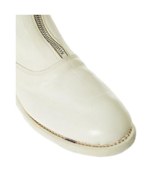 Guidi Natural Zip-Front Calf-Length Boots