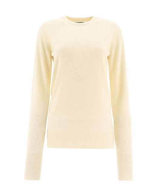 Jil Sander Natural Rib Knitted Crewneck Sweater