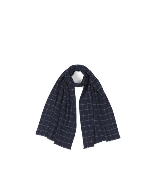 Fedeli Blue Checkered Pattern Scarf for men
