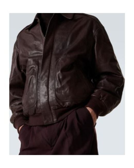 Calvin Klein Brown Johnson Leather Blouson for men