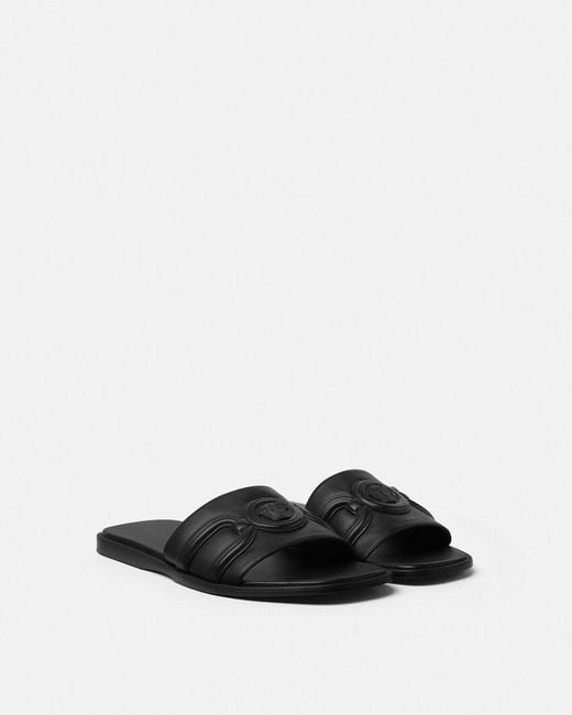 Versace Black Open-Toe Slides for men