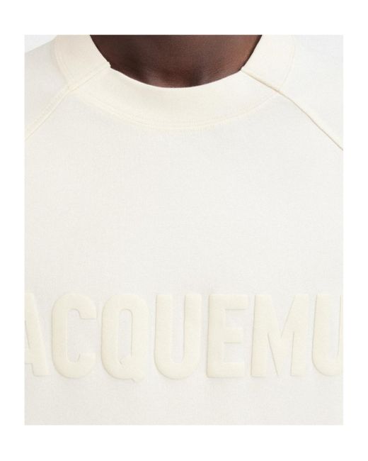 Jacquemus White Le Typo Crewneck T-Shirt for men