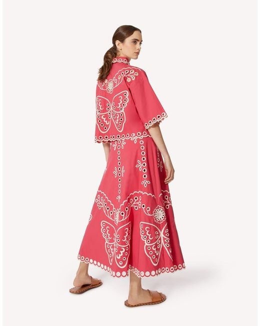 RED Valentino Pink Sangallo Embroidered Detail Skirt