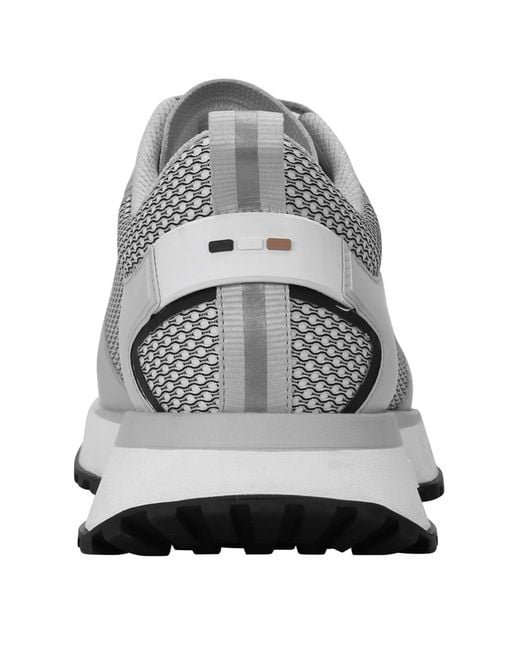 Boss Gray Meshpanel Trainers for men