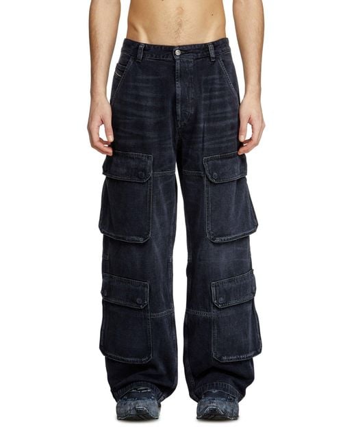 DIESEL Blue D-Touch-Cargo Relaxed Jeans for men