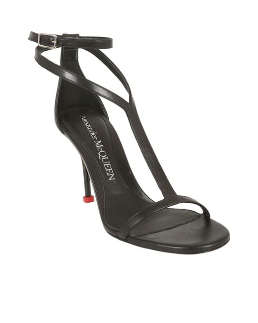 McQueen Metallic Harness Ankle Strap Sandals