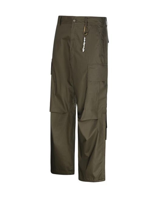 DARKPARK Green Saint Logo Patch Cargo Pants for men