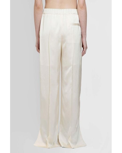 Jil Sander White Straight-Leg Side Slits Trousers