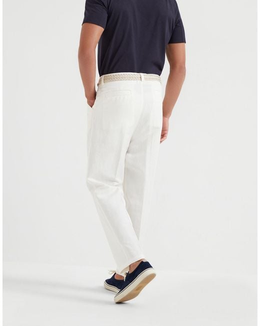 Brunello Cucinelli Blue Straight-Leg Pants for men