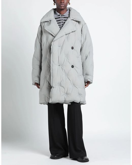 Maison Margiela Gray Long-Sleeve Double-Breasted Down Coat