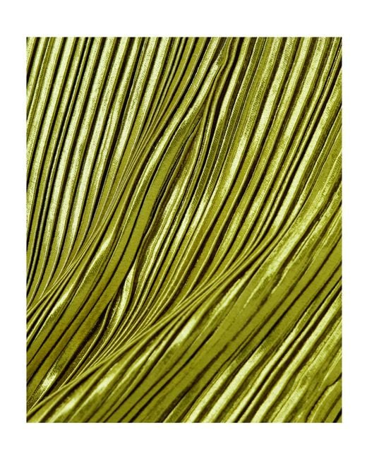 Galvan Green Nuage Metallic Plissé-Crepe Flared Pants