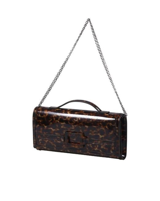 Roger Vivier White Belle Vivier Turtle Buckle Clutch Bag