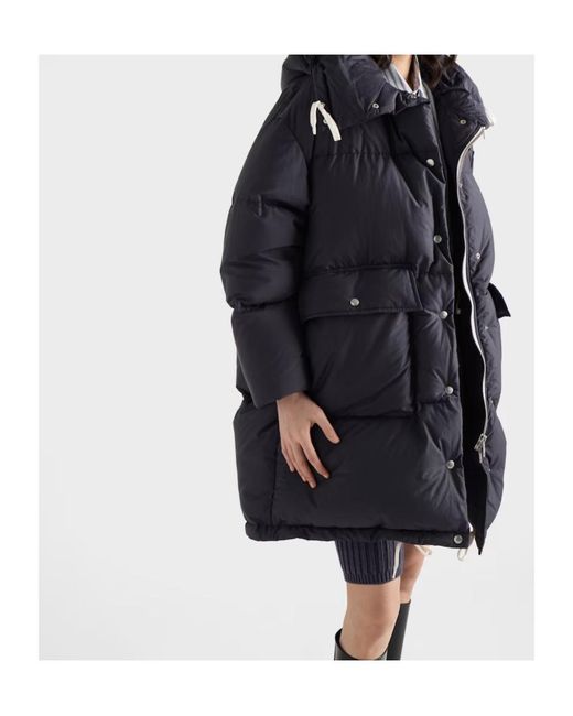 Prada Blue Soft Canvas Down Parka