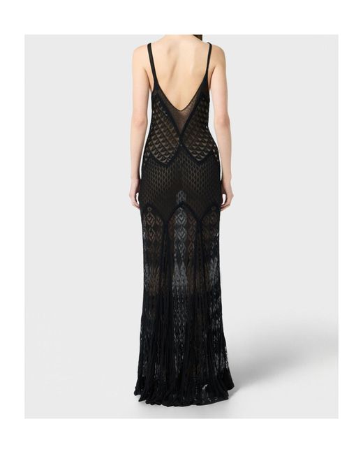 Blumarine Black Worked Cotton Dress