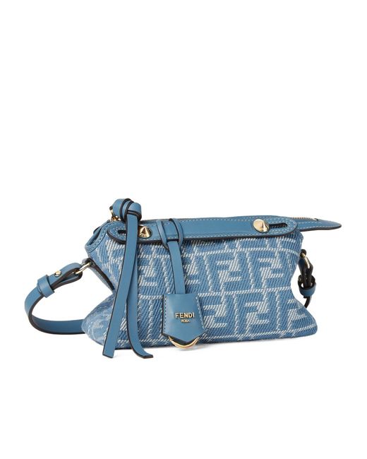 Fendi Blue Denim-Effect Ff Jacquard Mini-Bag