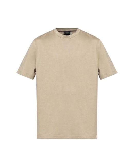 Brioni Natural T-Shirt With A Round Neckline for men