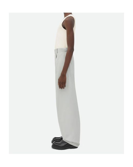Bottega Veneta Gray Technical Wide Leg Trousers for men
