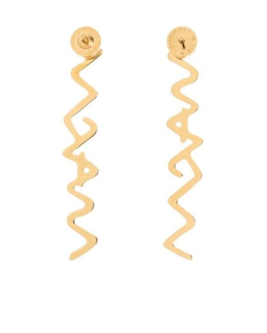 Marni White Symbol Logo Plaque Earrings