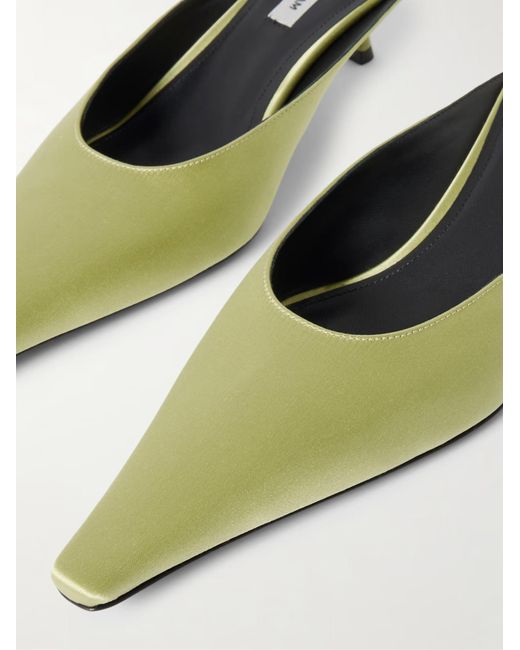 Victoria Beckham Green Kitten Heel Mules