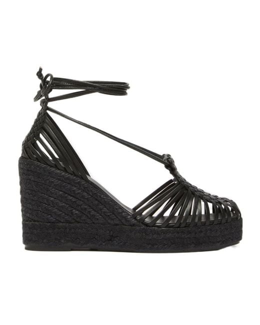 Weekend by Maxmara Black Braided Wedge Sandals