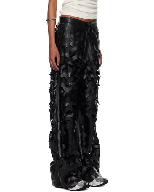 Lu'u Dan Black Wide-Leg Casual Pants for men