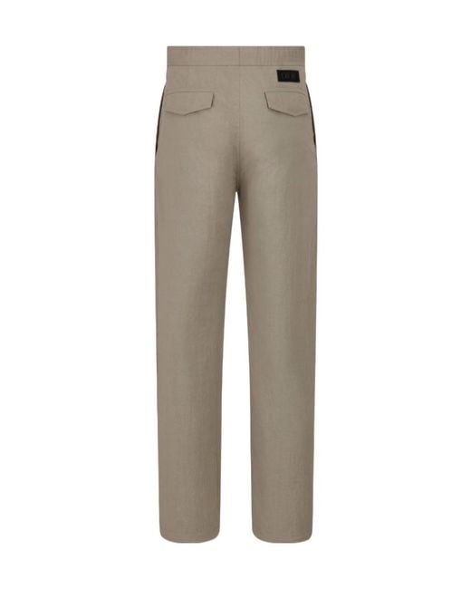 Dior Gray Homme Logo Patch Belted-Waist Trousers for men
