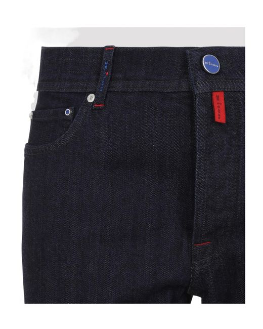 Kiton Blue Casual Pants With Belt Loops for men