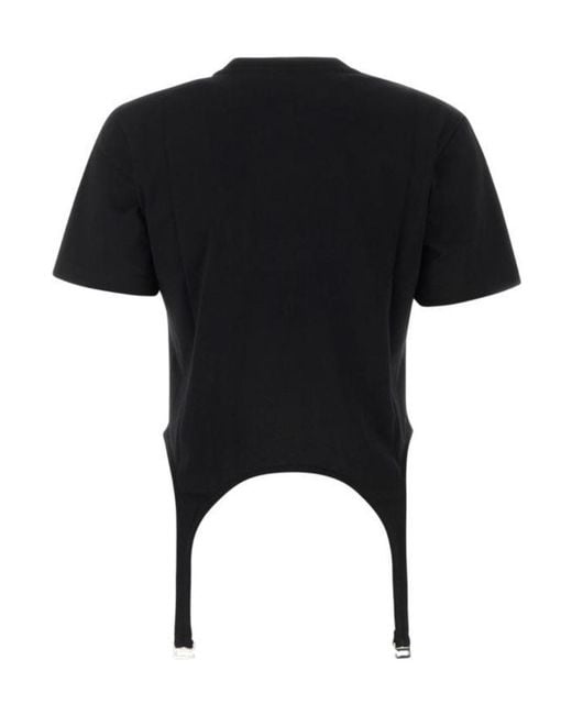 Dion Lee Black Short-Sleeved Garter T-Shirt for men