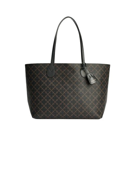 By Malene Birger Black Abigail Graphic-Print Tote Bag