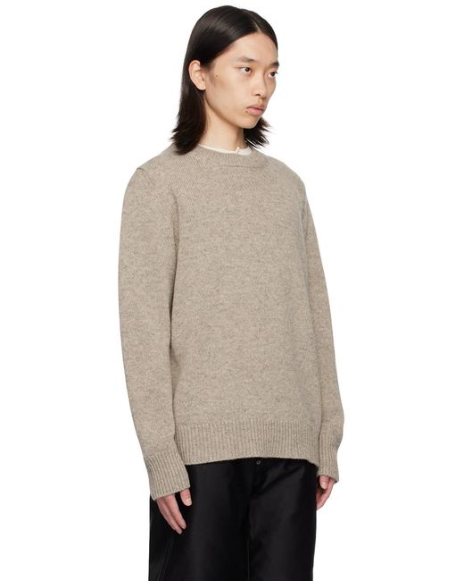 Maison Margiela White Long Sleeved Crewneck Knitted Jumper for men