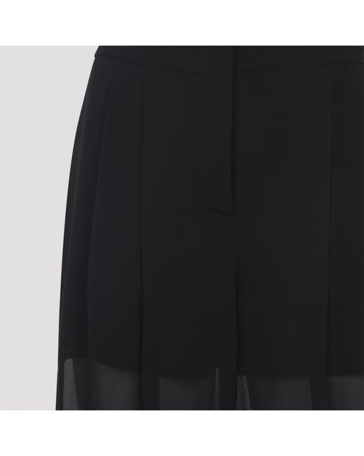 Alberta Ferretti Black Semi-Sheer Georgette Pants