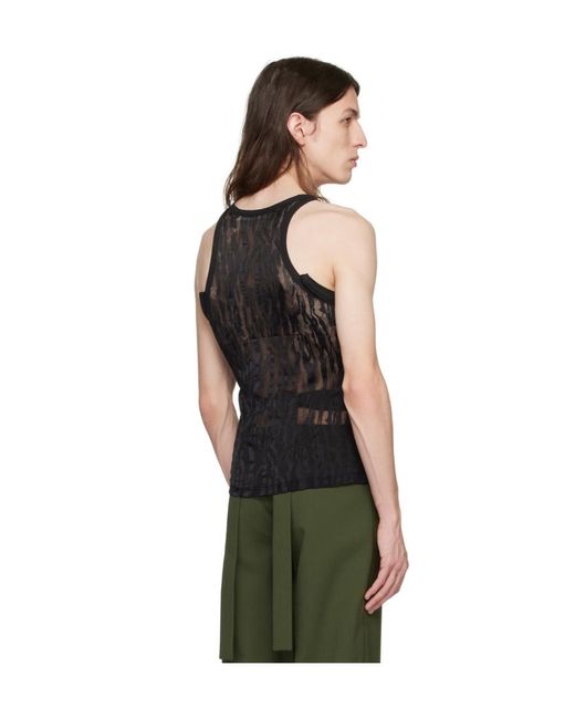 Dion Lee Black Camouflage Slip-Detail Vest for men