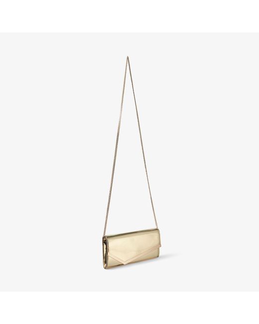 Jimmy Choo Natural Emmie Mirrored Pouch Bag