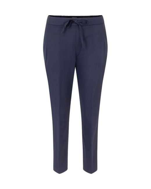 Fabiana Filippi Blue Elastic Waist Casual Pants